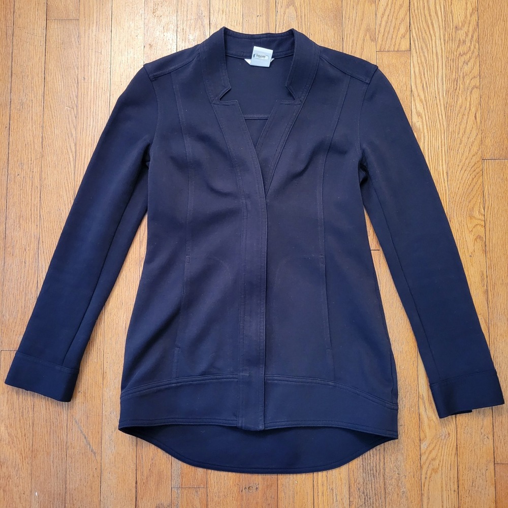 Cabi Black Blazer Open Front Zip Jacket Blazer XS Preppy Twee Business